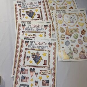 Debbie Mumm Punch-Outs Americana Easter‎ Scrapbook Die Cut Paper 6 Sheets New